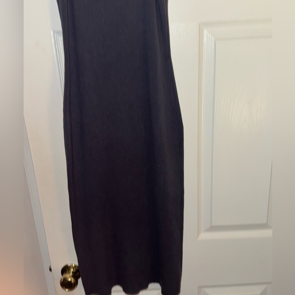 Honey Punch Gray Spaghetti Adjustable Strap Ribbed Sweater Dress With Full Zip - Picture 5 of 5